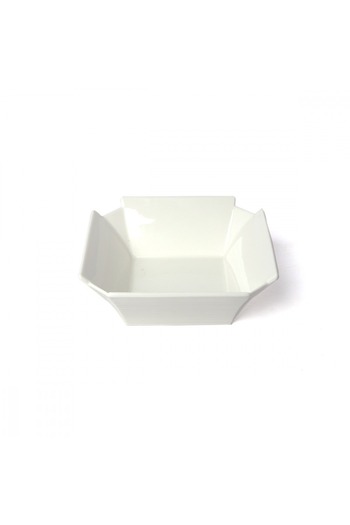 SQUALO Squalo - Elegant deep square porcelain plate with sloping edges, white - 5.3x15x15 cm