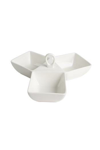SQUALO Squalo - Plate (Porcelain) 3 Sections White - 11x29.5x29.5 cm