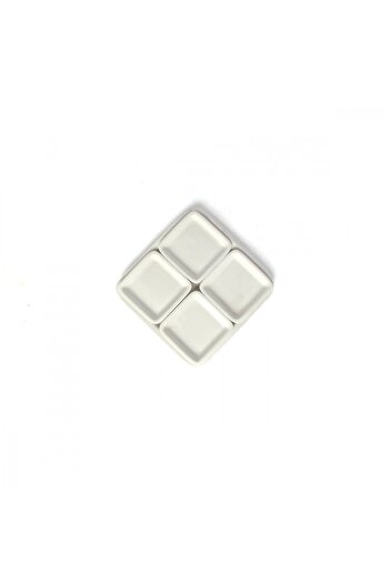 SQUALO Squalo - Square (Porcelain) Dish, 4 Sections, with a Stylish and Modern Design Base - White 2.5x25.5x25.5 cm