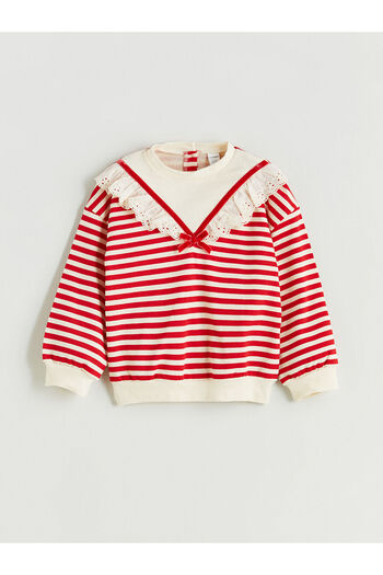 LC Waikiki Red Crew Neck Girl's Sweatshirt