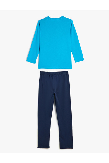 Koton Pajama Set Game-Themed Print Detailed Long-Sleeved Cotton