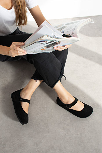 Uniqueqoop Ottawa Genuine Leather Cork Sole Orthopedic Women's Ballet Flats