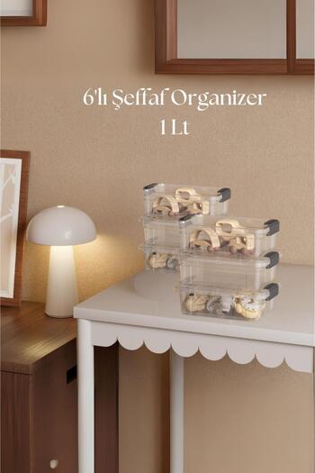 HSDemirci 6-Piece Transparent Storage Box & Organizing Box 1 Lt