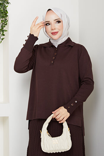 Pamuk Butik Γυναικείο Πλεκτό Φόρεμα Μερσεριζέ με Πλεκτό Μανταλάκι