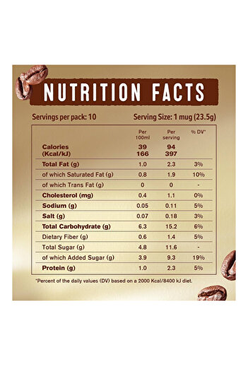 Nescafe Café Style Double Choc Mocha Instant Coffee Mix Pack (23.5g x 10 Sachets)
