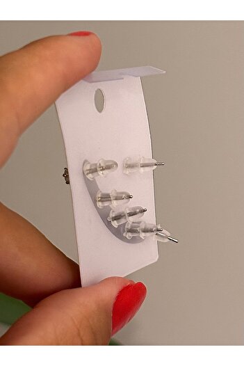 Butik Multiple Steel Baguette Stone Earrings