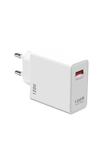 OEM Phone Charger 120W Super Fast Charging, QC 5.0, Ultra Fast Charging, USB, Universal, White