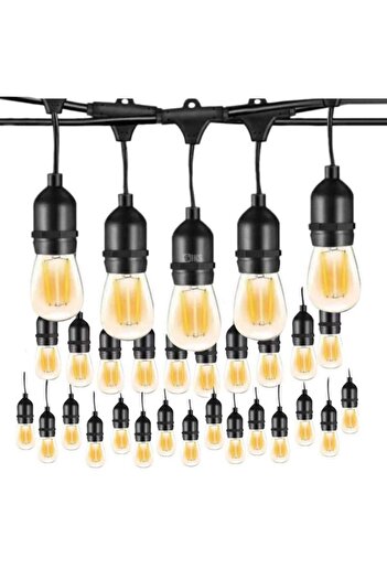 SIKS Decorative Patio String Lights with Indoor/Outdoor/Garden Bulbs, LED Pendants, 30 Meters