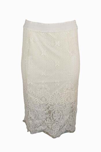 ONLY Sherry Jersey White Skirt - XS, White, 48% viscose, 30% nylon, 22% cotton