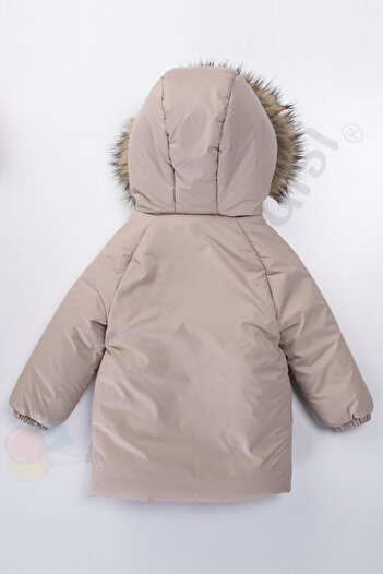 Bebek Vadisi New Foiled Plush Furry Zippered Quilted Hooded Snow Puffer Winter Baby Boy Coat Children's Coat