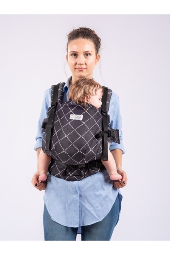 Isara The Trendsetter, Diamonda Black Denim - Ergonomic Baby Carrier