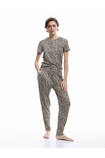 Koton Comfortable Fit Leopard Print Pajama Bottoms with Pockets