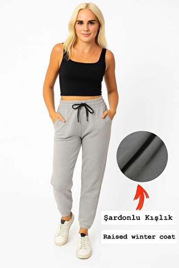 BEHLIVE Women's 3-Thread Jogger Sweatpants Winter Ribbed