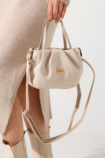 Encool Beige Women's Nubuck Small Lined Bag – Stylish, Elegant Shoulder and Handbag for Evening and Events