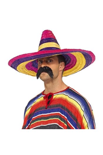 TTT Sombrero Mexican Hat Colorful Knitted Straw Adult Size