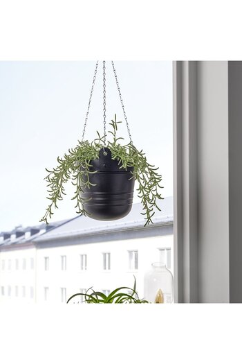 IKEA PÄRLRÖNN Hanging planter, in/outdoor/black, 15 cm