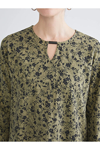 LC Waikiki Lcw Gracehaki Crew Neck Floral Blouse