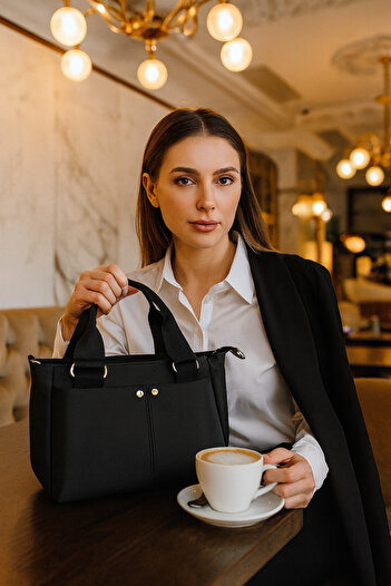 ESTUTE Luxury Minimalist Design Multi-Compartment Shoulder and Hand Bag