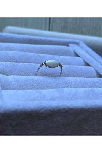 Pel Design Barley Stone Adjustable Silver Color Wire Ring