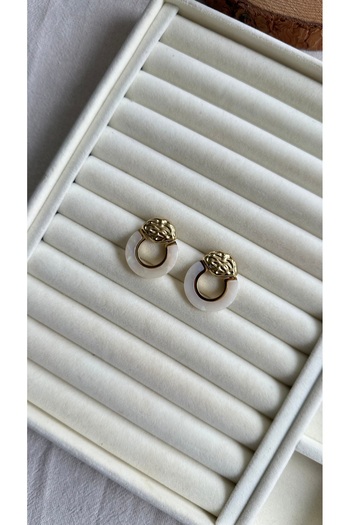 Rüya White Pearlescent Vintage Earrings