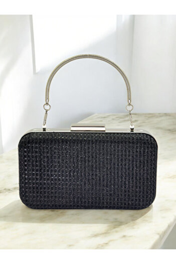 Biçanta Black Color Glitter Wire Break Women's Evening Dress Bag Wedding Engagement Graduation