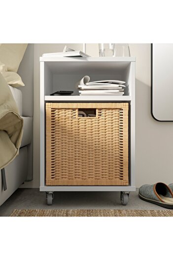 IKEA VIHALS Bedside table, white, 37 x 37 cm