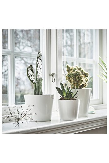 IKEA SOJABÖNA Plant pot, white, 12 cm