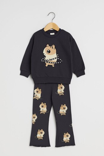 Baby Digital Printed Sweat and Leggings 100% Cotton Daily Comfortable Sports Girl's Set