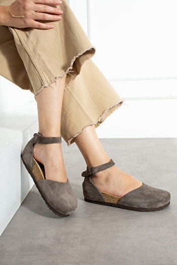 Uniqueqoop Zurich Genuine Leather Cork Sole Orthopedic Women's Ballerinas