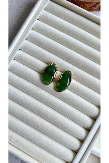 Rüya Steel Green Smoky Earrings