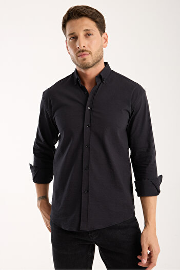 jack carisma Oversize Lycra Gofre Textured Shirt