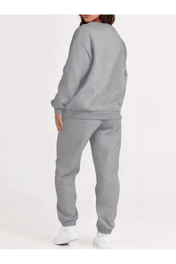 darkopia Unisex Brooklyn Usa Printed Oversize 3 Thread Crew Neck Sweatshirt Tracksuit Set