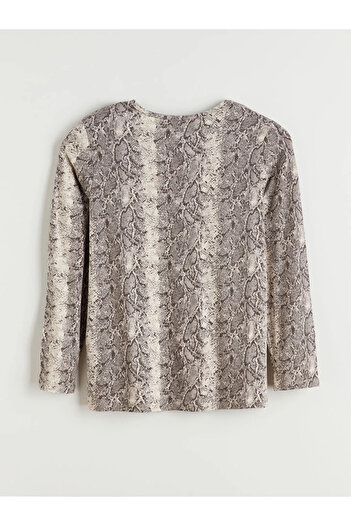 LC Waikiki Lcw Gracegri Crew Neck Patterned Blouse
