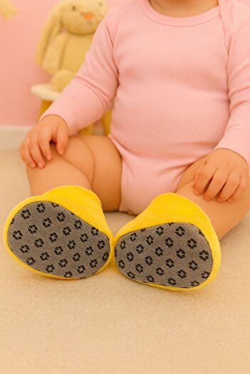 Pico Baby Bebek & Çocuk Kaydırmaz Tabanlı Ev Botu / Panduf / Kışlık Peluş Bot / Çilek Desenli