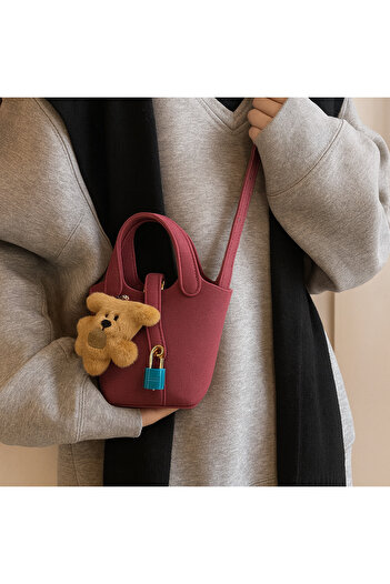 TChic Mini Suede Self-Decorated Bucket Bag