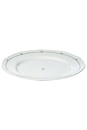 IKEA UPPLAGA Plate, patterned/white, 28 cm