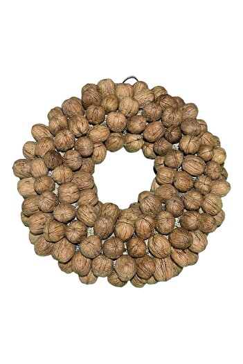 Lider MAGNESİA DOOR DECORATION NATURAL NATURAL SHOCKED WALNUT WREATH HANDMADE FABRIC HOME DECO PRESERVED WREATH