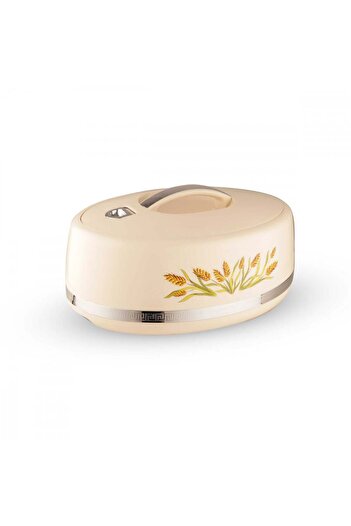 GOLDEN FİRE Golden Fire Large Thermal Food Container, Beige, 6 Liter Capacity