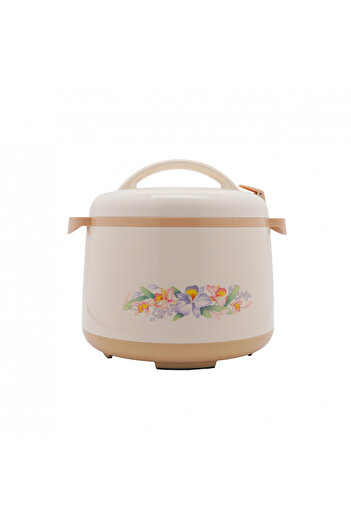 GOLDEN FİRE Golden Fire Round Food Container, Beige Rose - Capacity (5 Liters)