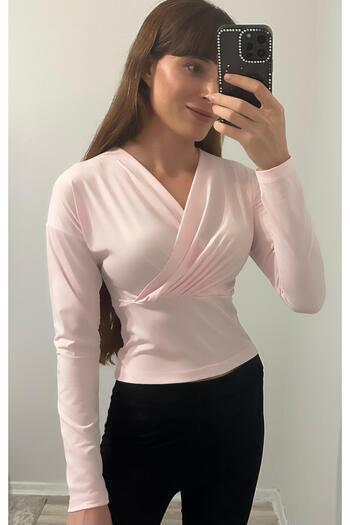 LONELY WOLF V-Neck Long Sleeve Cross Sandy Bluz