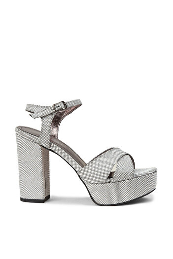 Deery Women's Silver Color Platform Heel Evening Dress Shoes