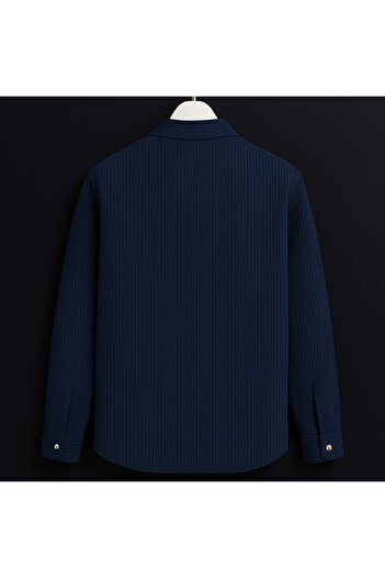 YNGMENCLASS Velvet Jacket Looking Cotton Textured Shirt