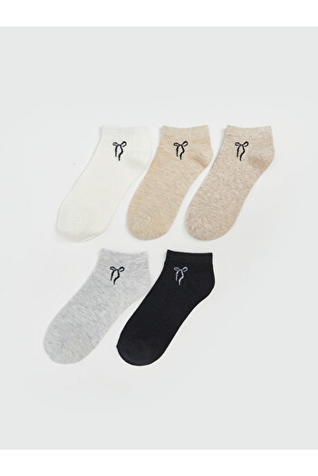 LC Waikiki Sparkling Selections from Shining Store |   Printed Women's Booties Socks 5 Pack