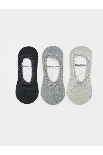 LC Waikiki Sparkling Selections from Shining Store |   Women's Ballerina Socks with Ribbon Detail, Pack of 3