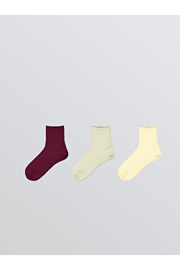 LC Waikiki Sparkling Selections from Shining Store |   Women's Plain Socks 3-Pack
