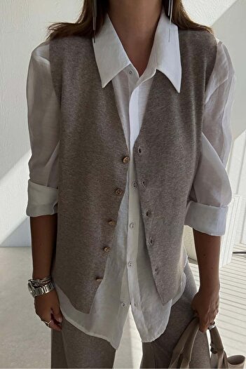 Lavanta Tekstil Knitted Vest Pants Set