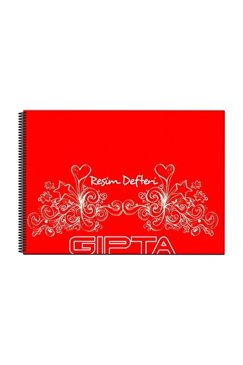 Gıpta Spiral Picture Notebook 35x50 40 Sheets Plastic Cover Red