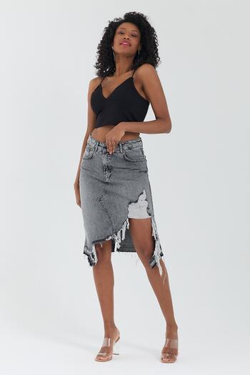 cracpot Women's Denim Skirt 5038