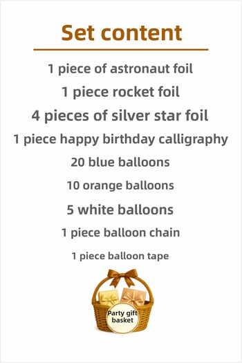 parti hediye sepeti Space Themed Birthday Party Decoration Set |   Astronaut and Rocket Foil Balloon, Happy Birthday Lettering