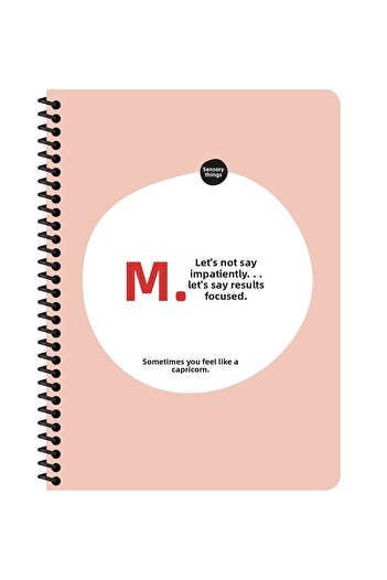 KESKİN COLOR Hisli Şeyler Concept Horoscopes Series 16,5X22,5 Squared Spiral Stickered Notebook - 1 Piece